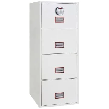 Photo Armoire ignifugée 1 H 30 - Dossiers suspendus 4 tiroirs - Serrure électronique PHOENIX FIRE FILE FS2254E